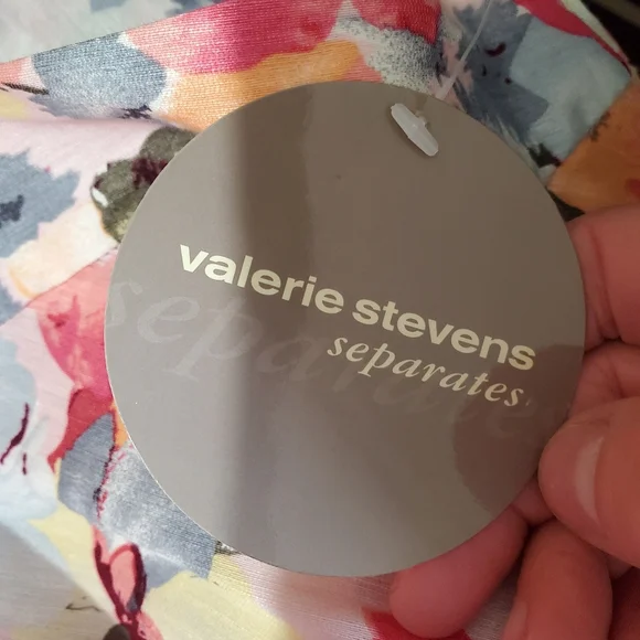 Valerie Steven's linen & silk floral A-line midi skirt. Size 10. - Picture 5 of 9